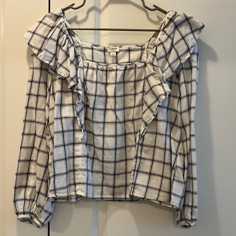 Plaid JCrew sustainable cotton top